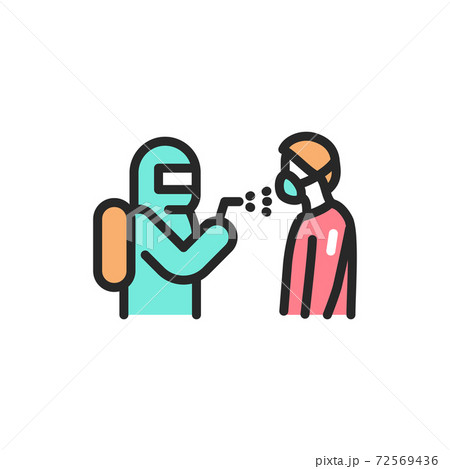 Human disinfection color line icon. Isolated vector element. Human disinfection color line icon. Isolated vector element. 72569436
