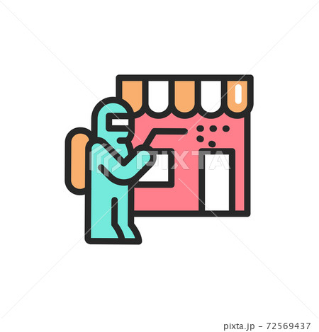 Store disinfection color line icon. Isolated vector element. 72569437
