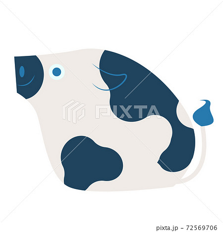 ウシのデフォルメキャラクターイラスト素材 72569706