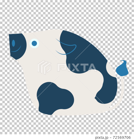 ウシのデフォルメキャラクターイラスト素材 72569706