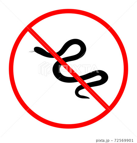 Stop sign danger. Silhouette snake sign carefully 72569901