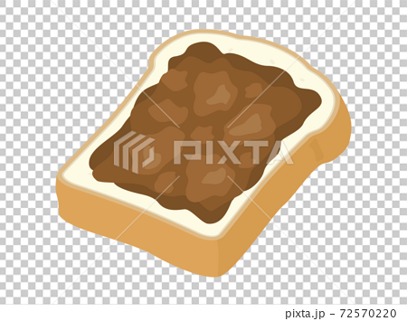 チョコレートを塗った食パンのイラストのイラスト素材