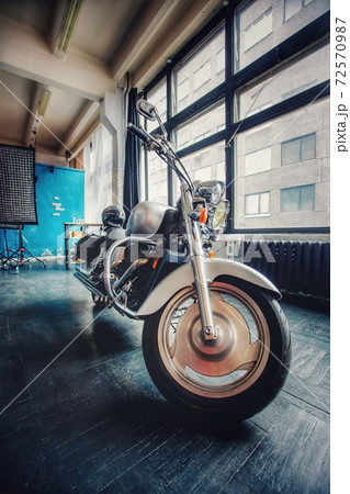 Large silver motorcycle cruiser Large silver motorcycle cruiser 72570987