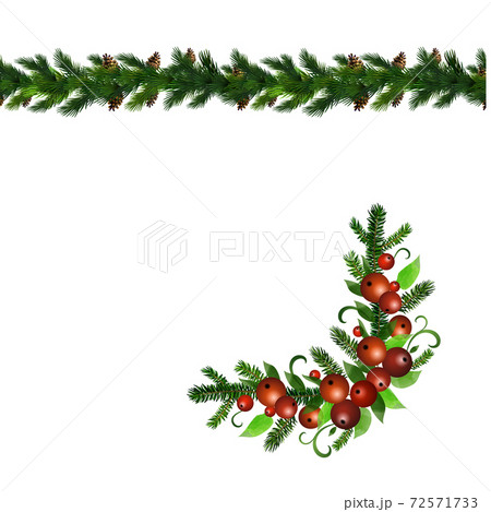 Christmas Holly brunches decoration vector 72571733
