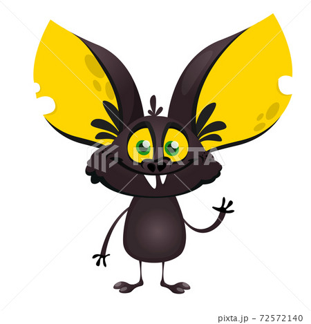 Angry cartoon monster. Vector illustration of funny horned monster character 72572140