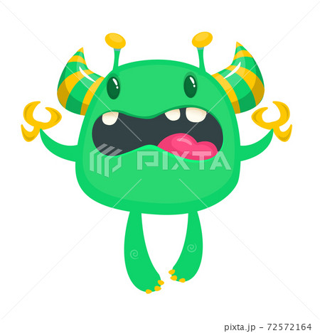 Angry cartoon monster. Vector illustration of funny horned monster character Angry cartoon monster. Vector illustration of funny horned monster character 72572164