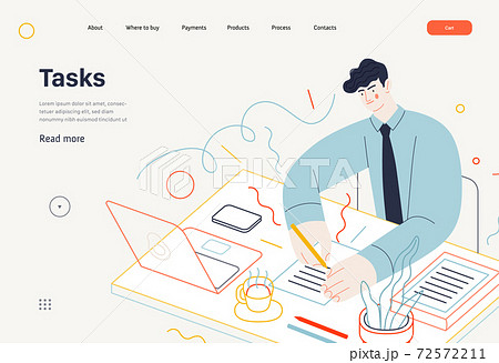 Business topics - tasks, web templateのイラスト素材 [72572211] - PIXTA