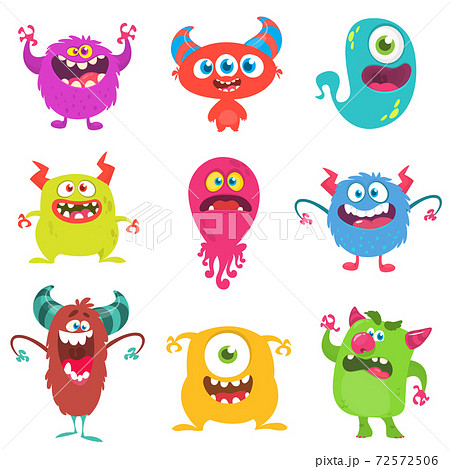 Cute cartoon Monsters. Set of cartoon monsters 72572506
