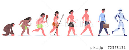 Human Evolution Male Character Development Stock Illustration
