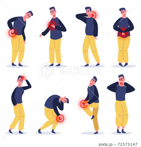 Male Character In Pain Man Suffering From のイラスト素材