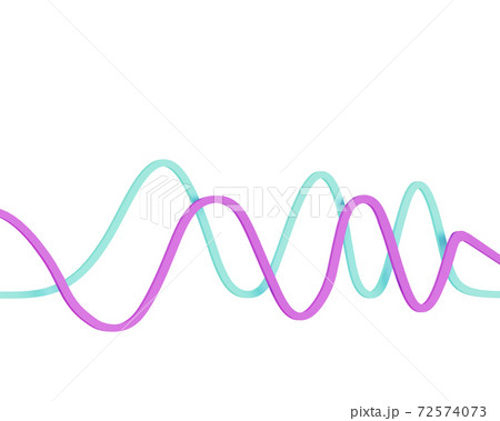 two wavy curved lines isolated on white background, 3d illustration 72574073
