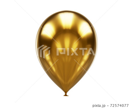 one yellow golden balloon close up isolated on white, 3d render one yellow golden balloon close up isolated on white, 3d render 72574077