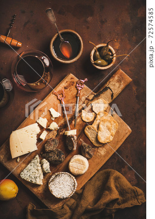 Snacks and appetizers variety for red wine 72574585