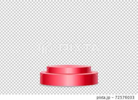 Red  podium or  showcase to place products  isolate on png or transparent  background for Christmas, New year,new product, promotion, advertising, vector illustration  72576033