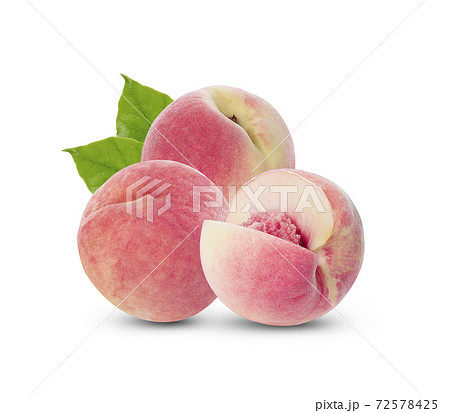 peach fruit isolated on white background. 72578425