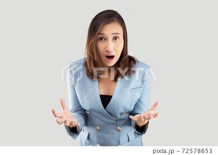 The shocked woman has a surprise. The shocked woman has a surprise. 72578653