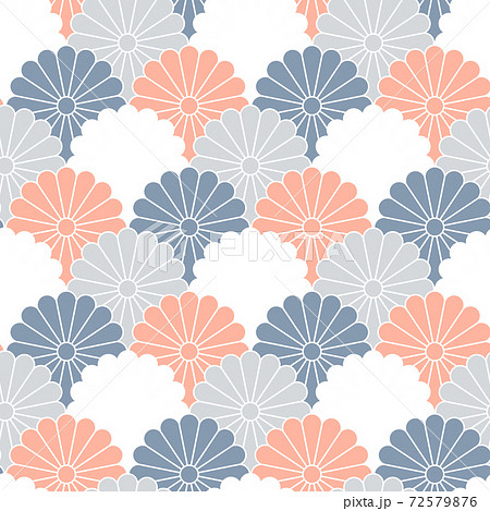 和モダンな菊の花のシームレスパターンのイラスト素材