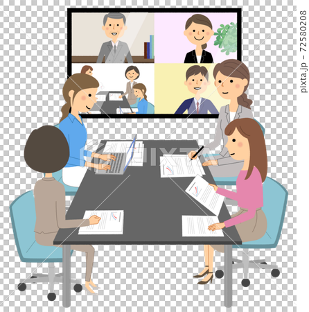 Business scene remote meeting Business scene remote meeting 72580208