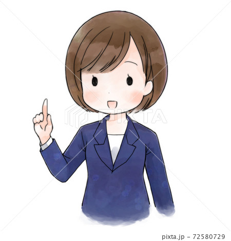 スーツの女性 指立て 上半身 スーツの女性 指立て 上半身 72580729