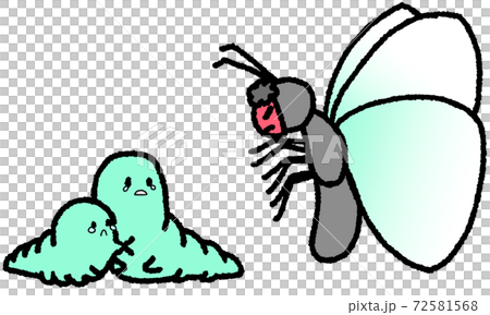A butterfly wearing a demon mask and two scary hornworms (turquoise) A butterfly wearing a demon mask and two scary hornworms (turquoise) 72581568