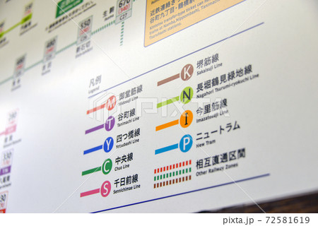 大阪メトロ四つ橋線西梅田駅案内表示 72581619