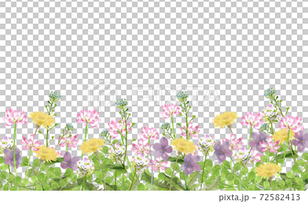 水彩の春の花畑 72582413