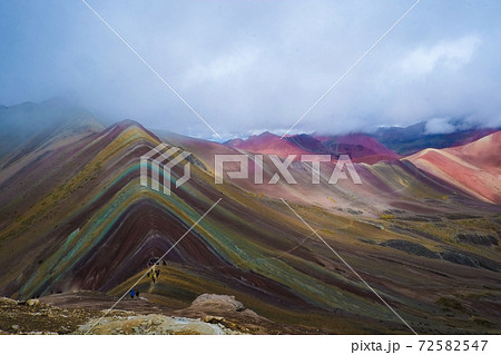 南米ペルーの秘境アンデス山脈に突如現れるレインボーマウンテン(ビニクンカ山)高山植物と動物 南米ペルーの秘境アンデス山脈に突如現れるレインボーマウンテン(ビニクンカ山)高山植物と動物 72582547