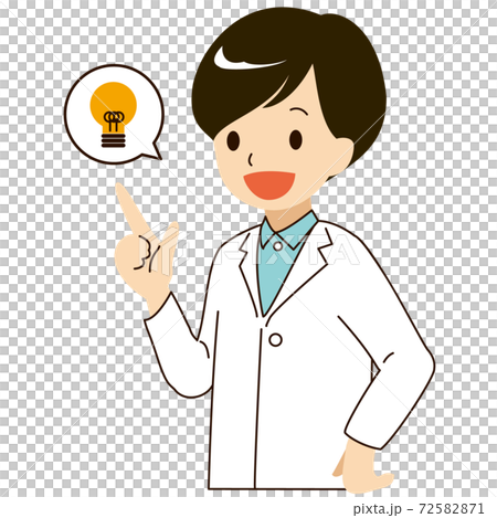 Vector illustration of a male doctor with a good idea 72582871