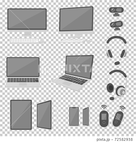 Gadget set required for teleworking of personal computers, WEB cameras, microphones, etc. Gadget set required for teleworking of personal computers, WEB cameras, microphones, etc. 72582938