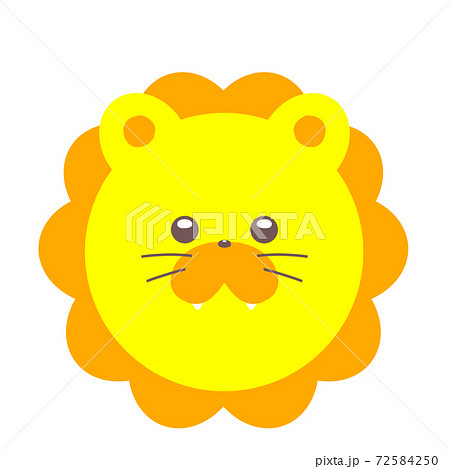 黄色いライオンの顔のイラスト素材