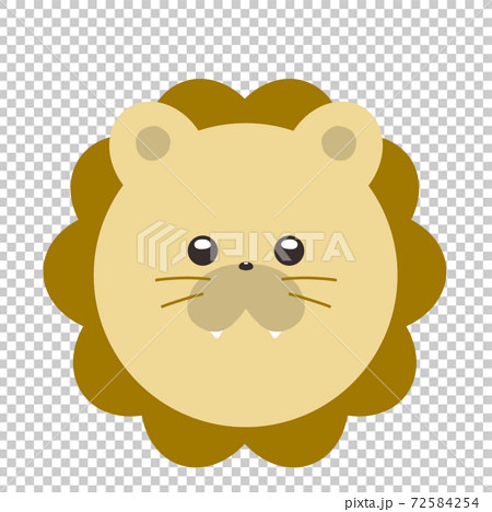 かわいらしいライオンの顔のイラスト素材