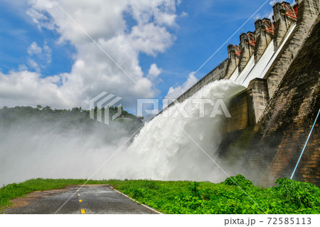 The dam with hydroelectric power plant and irrigation and flood protection in Thailand The dam with hydroelectric power plant and irrigation and flood protection in Thailand 72585113