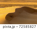Huge dunes of the desert. Beautiful structures of sandy barkhan or sand-dune. Waves by wind on sand surface. 72585827