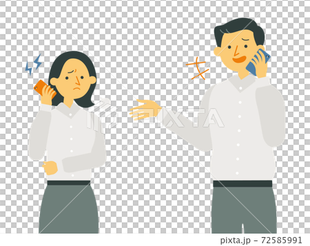 電話で男性のグチを聞く女性 72585991