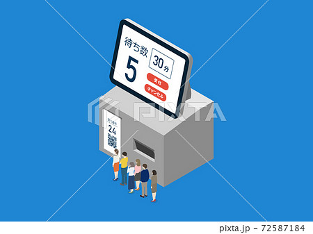 順番待ち・受付システムのイラスト素材 72587184