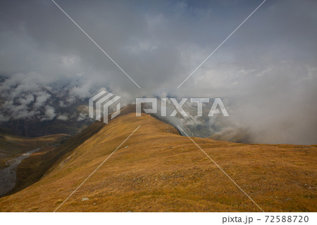Dramatic landscape in high mountains in Obergurgl, Austria. Dramatic landscape in high mountains in Obergurgl, Austria. 72588720