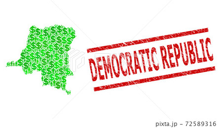 Grunge Democratic Republic Stamp Seal and Green Customers and Dollar Mosaic Map of Democratic Republic of the Congo Grunge Democratic Republic Stamp Seal and Green Customers and Dollar Mosaic Map of Democratic Republic of the Congo 72589316