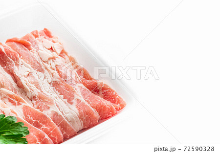 薄切りの豚バラ肉 72590328