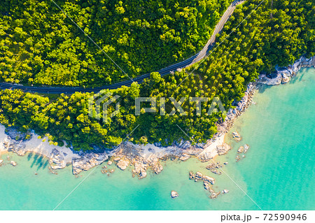 High angle view of coastline roadin Thailand 72590946