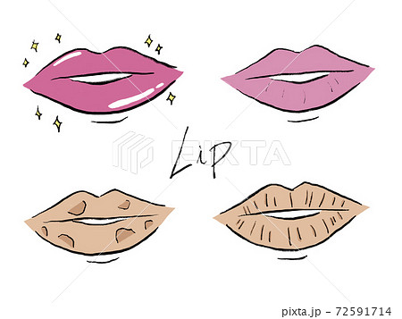 唇や口の手書きイラストイメージのイラスト素材