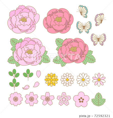 牡丹イラスト素材 : Peony illustration material 牡丹イラスト素材 : Peony illustration material 72592321