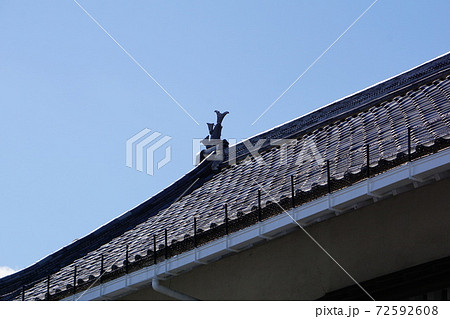 日本家屋 屋根瓦の写真素材