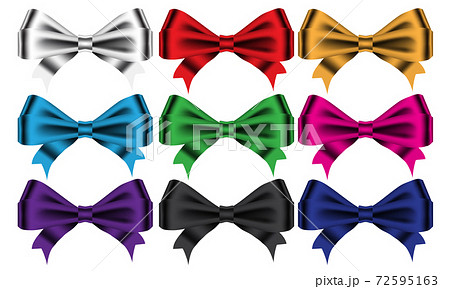 Bow ribbon color set collection on white background vector illustration. Bow ribbon color set collection on white background vector illustration. 72595163