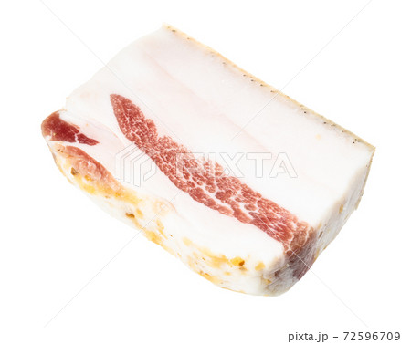 salted Salowith garlic with meat layer isolated salted Salowith garlic with meat layer isolated 72596709