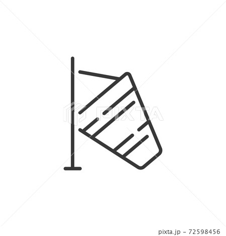 Low wind thin line icon. Outline icon. Isolated weather vector illustration 72598456