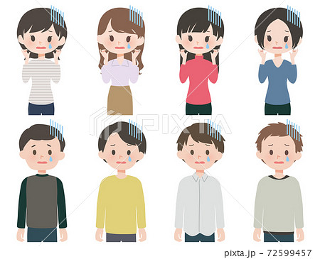 がっかりポーズ 男性 女性セットのイラスト素材