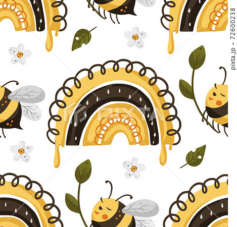 Bee seamless vector pattern. Bee seamless vector pattern. 72600238