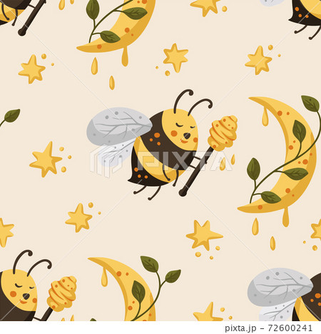Bee seamless vector pattern. 72600241