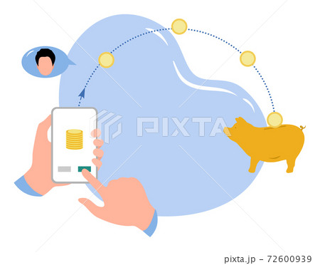 Vector Online Money Transfer Finance Deposit Cell Vector Online Money Transfer Finance Deposit Cell 72600939