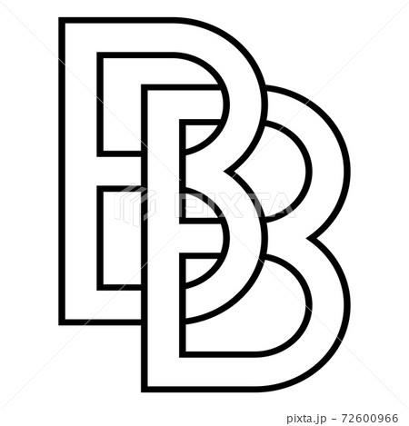 Logo sign bb and 2 b icon sign two interlaced letters b vector logo bb, first capital letters 72600966